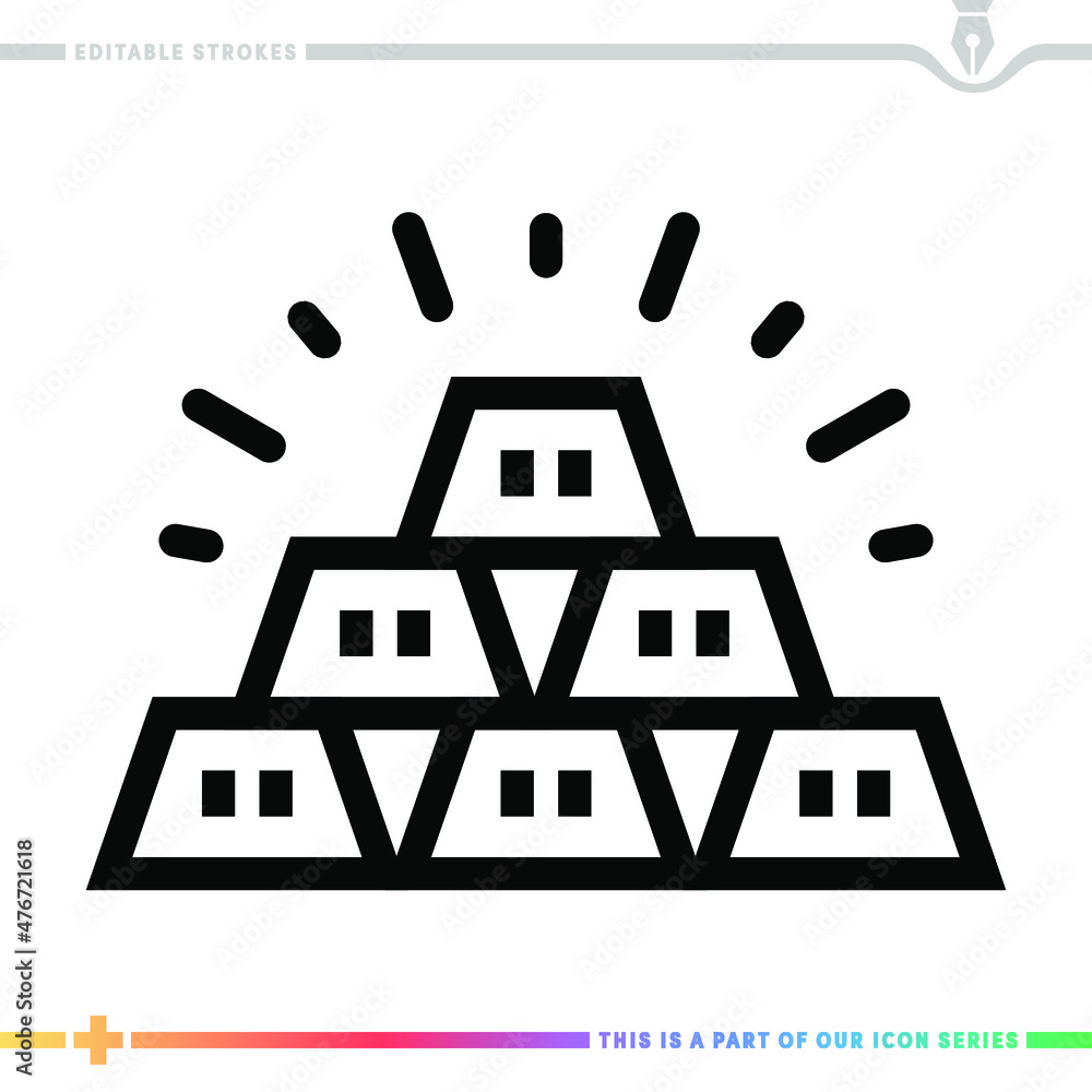 Poster line icon for gold standard illustrations with editable strokes. this vector graphic has customizabl