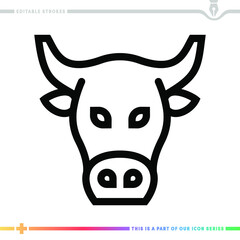 Line icon for bull market illustrations with editable strokes. This vector graphic has customizable stroke width.