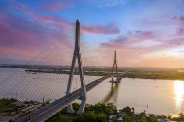 Afternoon at Can Tho bridge in Viet Nam