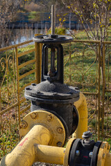 Fototapeta premium Manual valve to control the flow of gas in the process