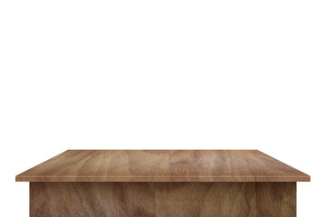 Wooden empty podium, table. Mock up for display of product.
