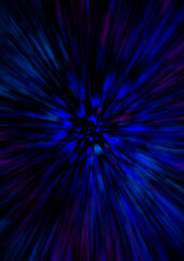 Fototapeta premium Blurry blue and blue lines on a black background
