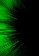 Blurry green lines on black background