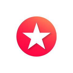 Star icon. Circle button. Vector illustration.