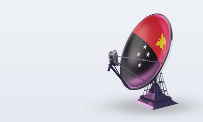 3d satellite Papua New Guinea flag rendering right view