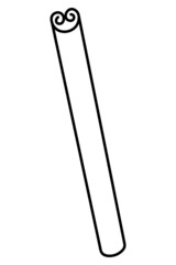 Cinnamon. Sketch. Fragrant cinnamon stick. Vector illustration. Coloring book for children. Spices for drinks and pastries. Outline on an isolated background. Doodle style. Idea for web design
