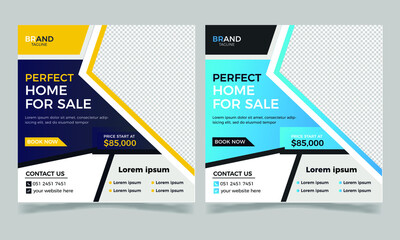 Perfect home banner design for social media post, home sale social media post design template 