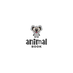 Flat colorful ANIMAL BOOK coal cute logo design