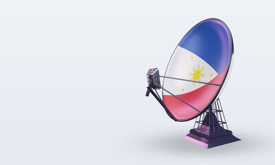 3d satellite Philippines flag rendering right view
