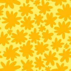 Simple floral seamless pattern with flowers for fabrics and cards and linens and kids and wrapping paper