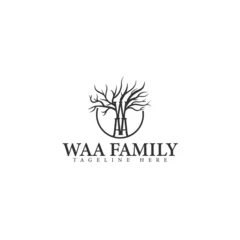 Foto op Canvas Modern silhouette WAA FAMILY tree logo design © LogoKerens