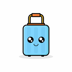 Cute Suitcase Cartoon Vector Icon Illustration. Flat Cartoon Style - EPS 10 Vector