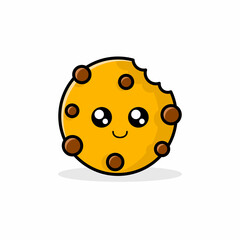 Cute Choco Chips Cartoon Vector Icon Illustration. Flat Cartoon Style - EPS 10 Vector