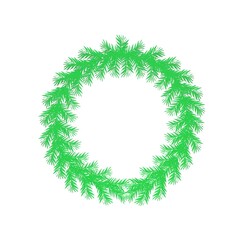 Christmas wreath of green fir twigs. 3D Render
