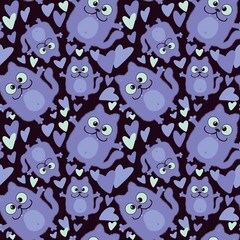 Kids seamless pattern with cute cartoon cat for fabrics and textiles and linens and gifts and cards 