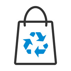 Shopping Bag With Recycle Sign Icon