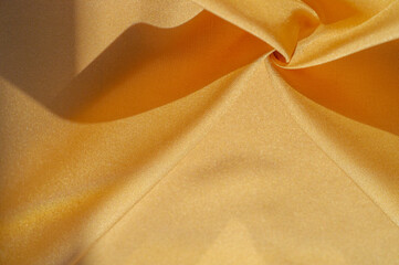 Silk fabric, yellow ECE / SAE amber. The photo is intended for, interior, imitation, fashion...