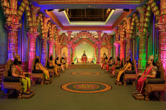 Mahabharata scene set up, Ramoji film city, Hyderabad, Telangana, India