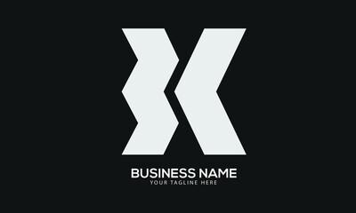 Alphabet BK or KB creative monogram vector logo template