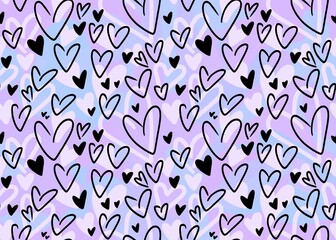 Obraz premium Seamless valentines pattern with hearts for postcard and gifts and cards 