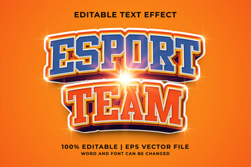 Editable text effect - Esport Team 3d template style premium vector