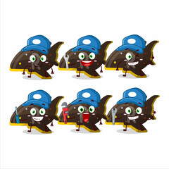 mechanic plane chocolate gummy candy cute mascot character with pliers