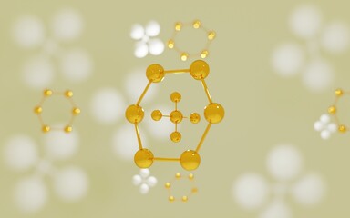 molecule or atom, Abstract structure for Science or medical background, 3d illustration.