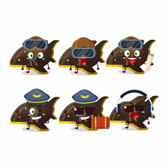 Pilot cartoon mascot plane chocolate gummy candy with glasses