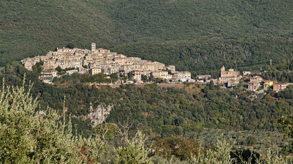 view of Casperia, little village in Sabina, Latium, Italy © flafabri