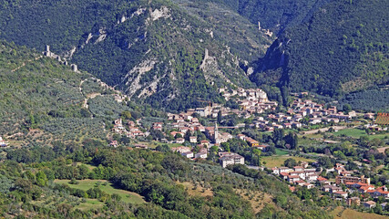 view of ferentillo, valnerina, umbria, italy