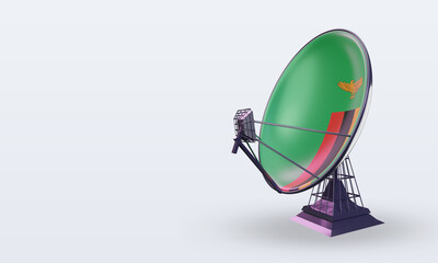 3d satellite Zambia flag rendering right view