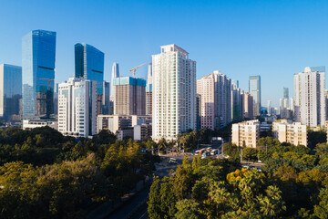 Fototapeta premium Aerial view of landscape in Shenzhen city,China