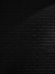 Light on black brick wall