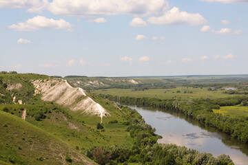 landscape with river and blue sky