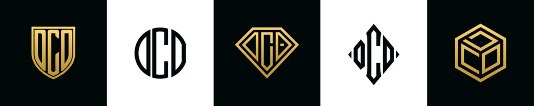 Initial letters DCO logo designs Bundle