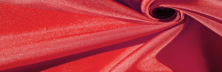 Silk fabric, ruby ​​red. The photo is intended for, interior, imitation of fashion designer, marketing, architecture, sketch layout, entourage - obrazy, fototapety, plakaty
