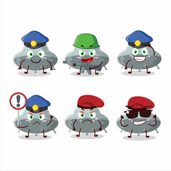 A dedicated Police officer of UFO gray gummy candy mascot design style