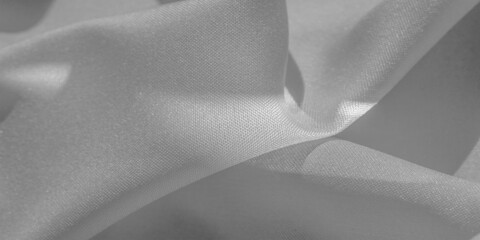 Texture, background, pattern, silk fabric of white color, solid light white silk satin fabric of...