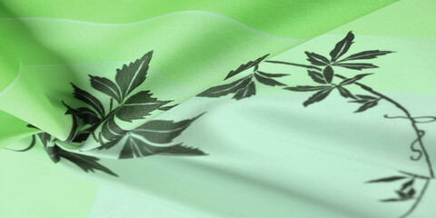 Texture, background, pattern, postcard, silk fabric, green celadon clover tones, black patterns...