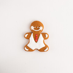 Cookie gingerbread on white background