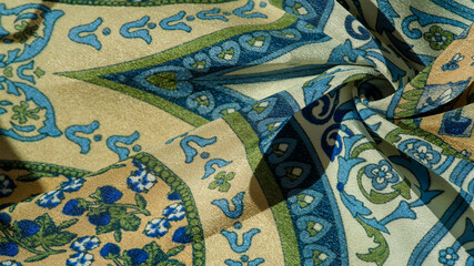 Texture background pattern postcard, silk fabric, moderate calm colors, royal monogram pattern,...