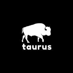 Bull Buffalo Horn, Taurus Bighorn Ram Silhouette logo design 
