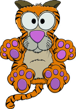 Vector illustration of a cute surprised tiger cub