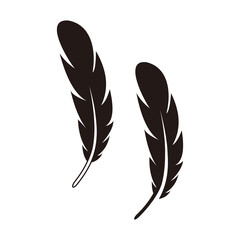 Obraz premium Feather set icon vector sign illustration