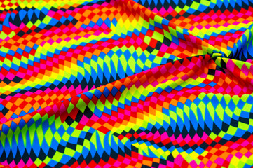 Lycra swimwear fabric. Beautiful lycra design. the colors are amazing! ... rhombs, squares in...