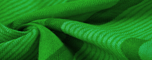 Texture. Background. Silk fabric green fresh color, of the color
