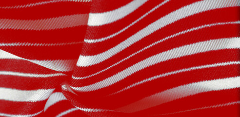 silk striped fabric. Red-white stripes. This beautiful, super soft, medium-sized silk blend is...