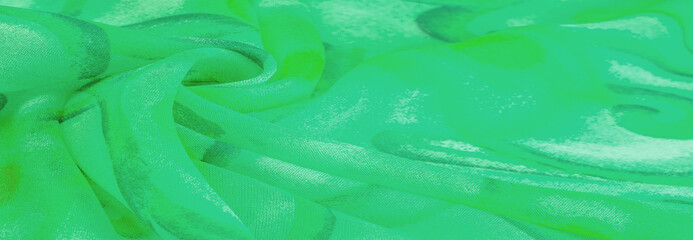 Texture, Pattern. Smooth elegant green fabric texture with abstr