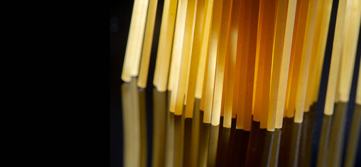 photograph of human food. Spaghetti - Long, thin, firm, cylindri