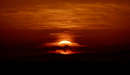 sunset over the mountains
